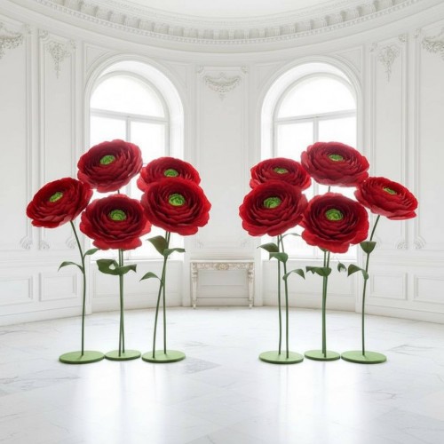 Ростовой цветок из бумаги "Ранункулюс красный" купить